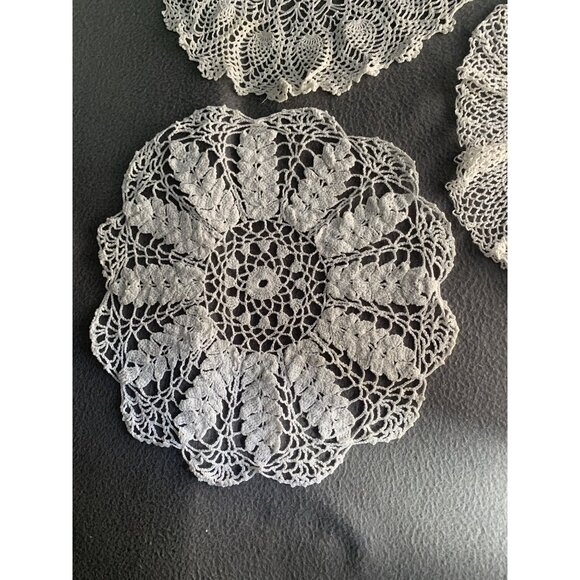 Vintage Hand-Crocheted Doilies Set of 3 - Picture 3 of 13